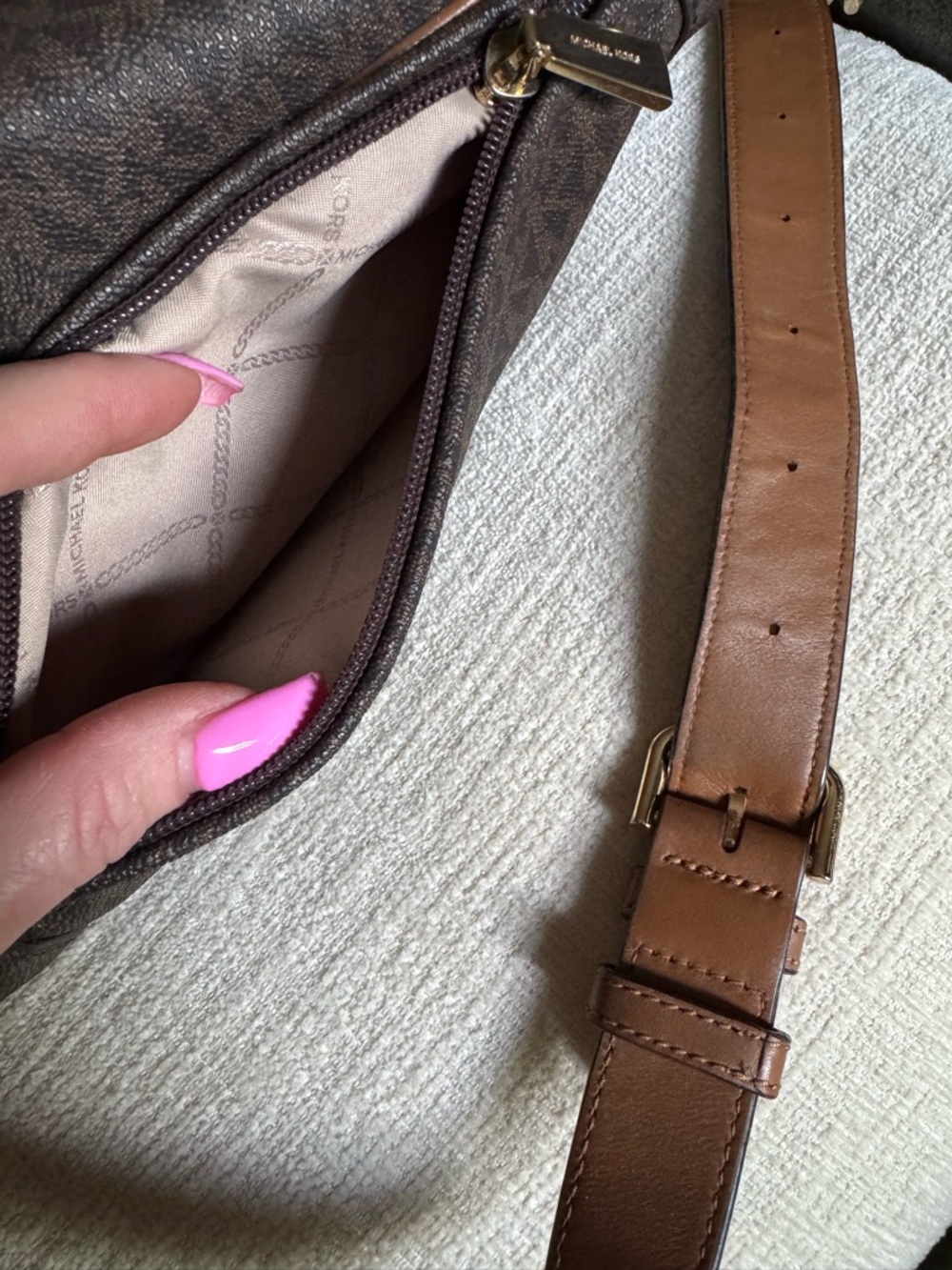 Michael Kors Brown Logo Belt Bag with Gold Hardware - Picture 4 of 7